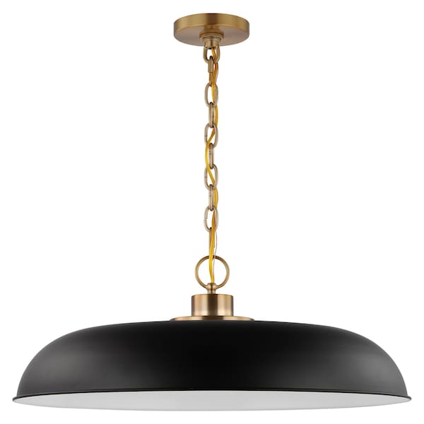 Nuvo Colony 1-Light Large Pendant Matte Black with Burnished Brass 60/7487 - main